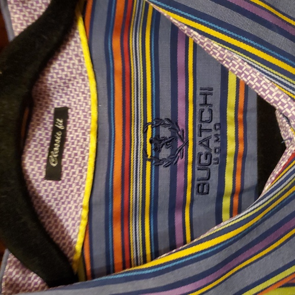BUGATCHI SIZE 3XL Multicolor Striped Men's Shirt - Picture 2 of 11